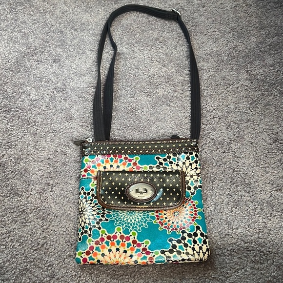 Fossil Key-Per Small Crossbody Bag Purse With Adjustable Strap Coated Ca… - Picture 1 of 6